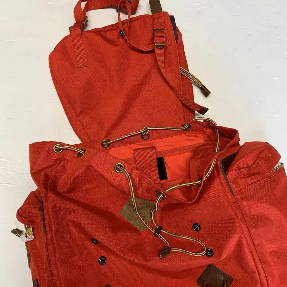 Polo Ralph Lauren Suede Trim Trail Red Backpack Nwt